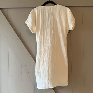 Whit Linen Wrap Dress